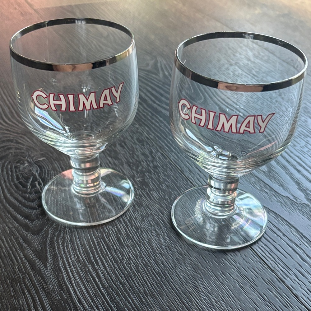 Silver-Rimmed Beer Glass Set